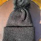 Black Amethyst Single Pom Pom Beanie (Made to Order)