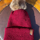 Burgundy Luxe Single Pom Pom Beanie (Made to Order)