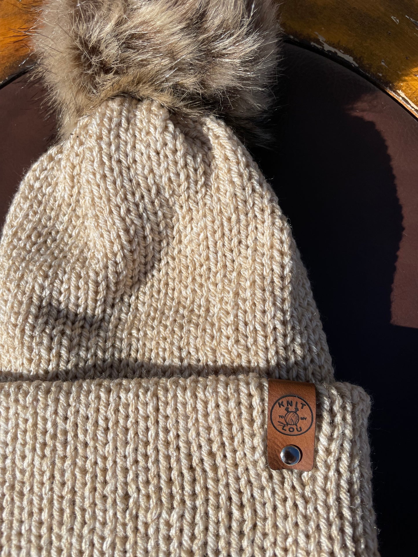 Warm Beige Single Pom Pom Beanie (Made to Order)