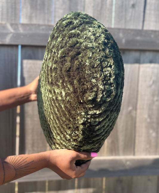 Evergreen Velvet Knitted Heart Pillow (Made to Order)
