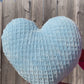 Sky Blue Knitted Heart Pillow (Made to Order)