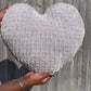 Smoky Grey Knitted Heart Pillow (Made to Order)