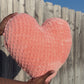 Mrs. Peach Knitted Heart Pillow (Ready to Ship)