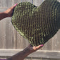 Evergreen Velvet Knitted Heart Pillow (Made to Order)