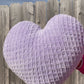 Lavender Knitted Heart Pillow (Made to Order)