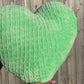 Lime Slime Green Knitted Heart Pillow (Made to Order)