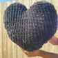 Midnight Velvet Knitted Heart Pillow (Made to Order)