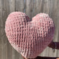 Made You Blush Velvet Knitted Heart Pillow (Made to Order)
