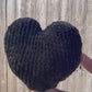 Midnight Velvet Knitted Heart Pillow (Made to Order)