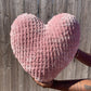 Made You Blush Velvet Knitted Heart Pillow (Made to Order)