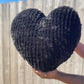Midnight Velvet Knitted Heart Pillow (Made to Order)