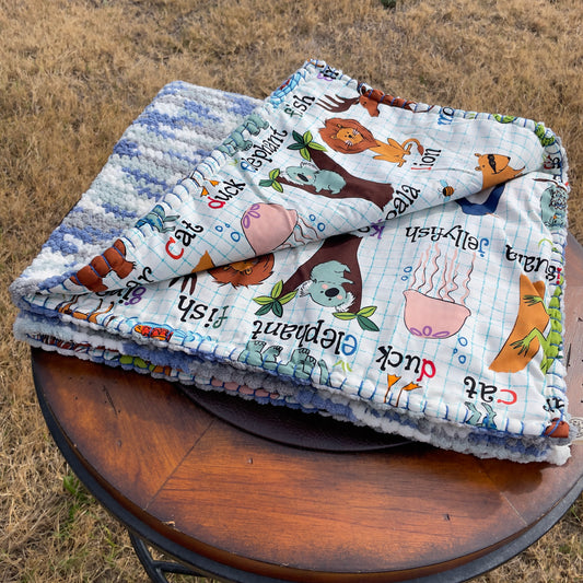 Animal ABCs Reversible Baby Blanket (Made to Order)